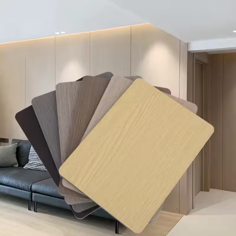 Bamboo charcoal wood veneer PVC interior decorative panels TV background wall ceiling wainscot waterproof flame retardant hotel engineering panels