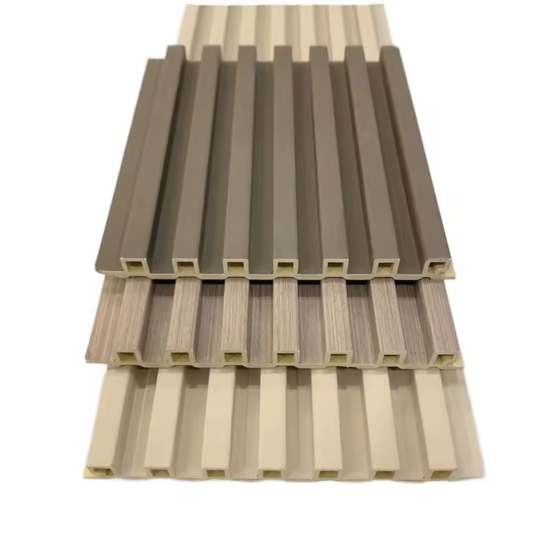 Panel de pared WPC con textura de imitación de madera, el mejor producto nuevo de 2025, para decoración de paredes de hotel
