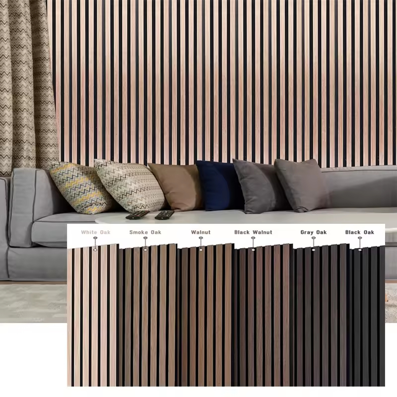 Hot selling high quality acoustic isolation panels modern 3D art architectural straight groove polyester wall panel covering