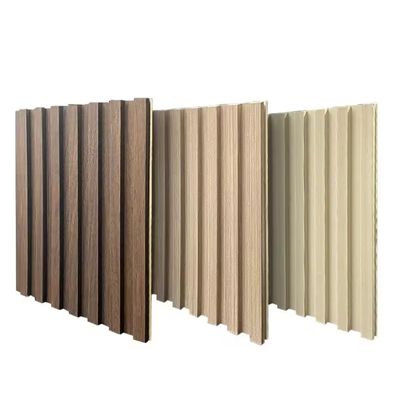 New design wpc wall panel wood grain texture homestay wall decoration