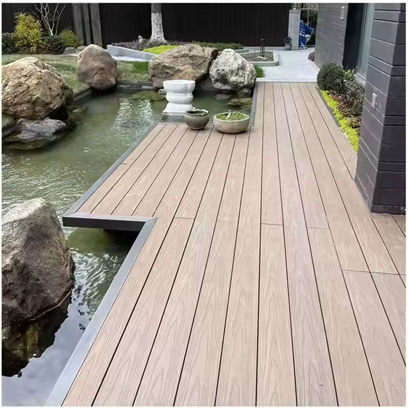 Hot sale WPC floor decking traditional style waterproof WPC flooring co-extruded wood plastic composite material