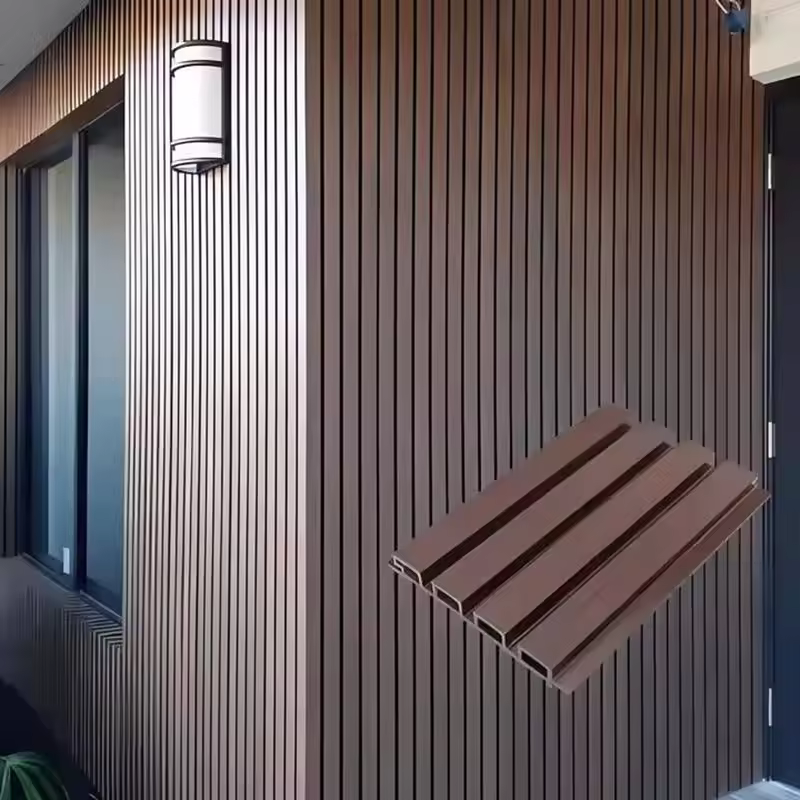 Factory direct sales WPC exterior wall cladding outdoor waterproof anti-corrosion wood plastic wall panel villa exterior wall decoration building curtain wall material