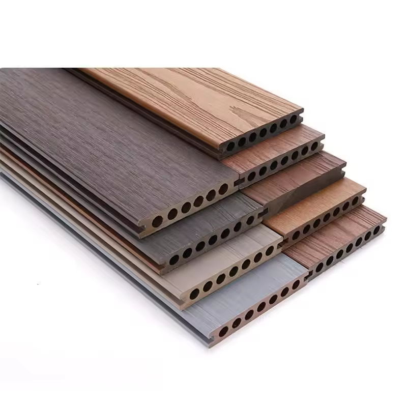 Hot selling outdoor landscape plastic wood flooring, waterproof and non-slip park plank board, hollow design WPC composite flooring