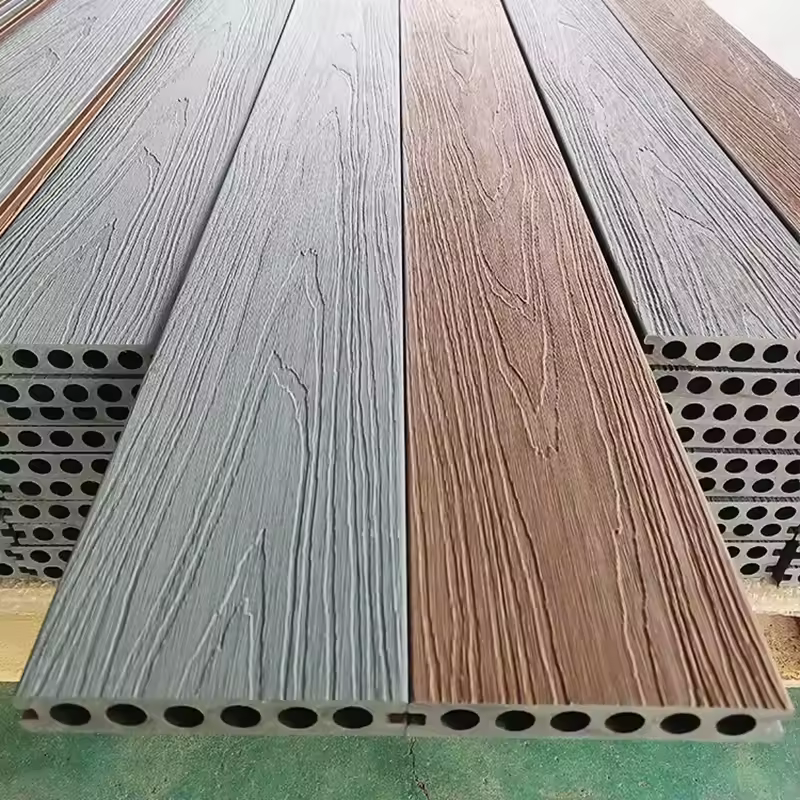 Durable WPC outdoor paving high strength composite co-extruded wood villa garden design