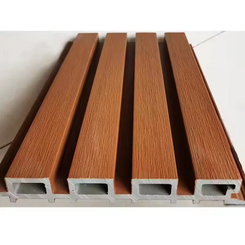 Factory direct sales wood plastic quick-install wall panels waterproof groove finish villa staircase restaurant cladding