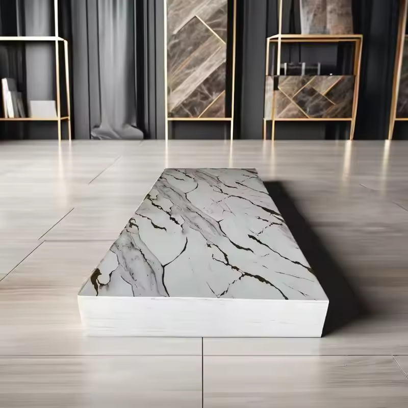 New product: Marborite PVC sheet, high gloss UV marble board, scratch-resistant and mildew-proof, easy to clean, suitable for office and school