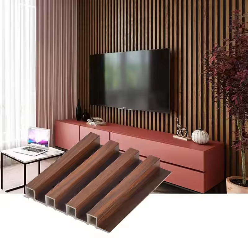 Modern WPC grille simple lines WPC wall panel bedroom bedside background wall application