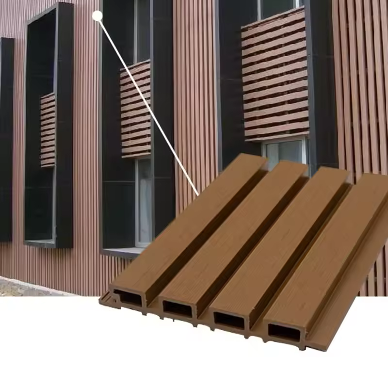 Custom outdoor WPC wood plastic grating Great Wall board wood plastic grating Great Wall board background wall courtyard fence