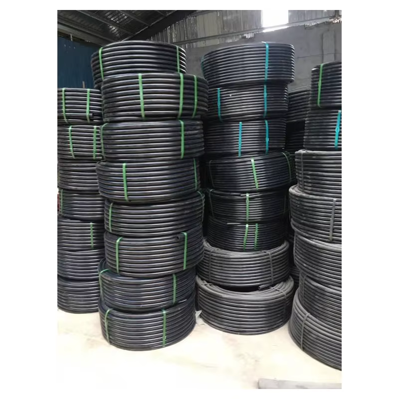 Black Polyethylene Water Supply Pipe with Blue Stripe