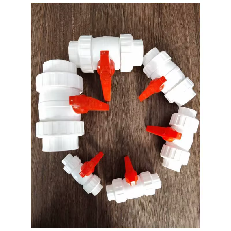 PPR Ball Valve White Plastic Red Butterfly Handle Shut-Off Valve	