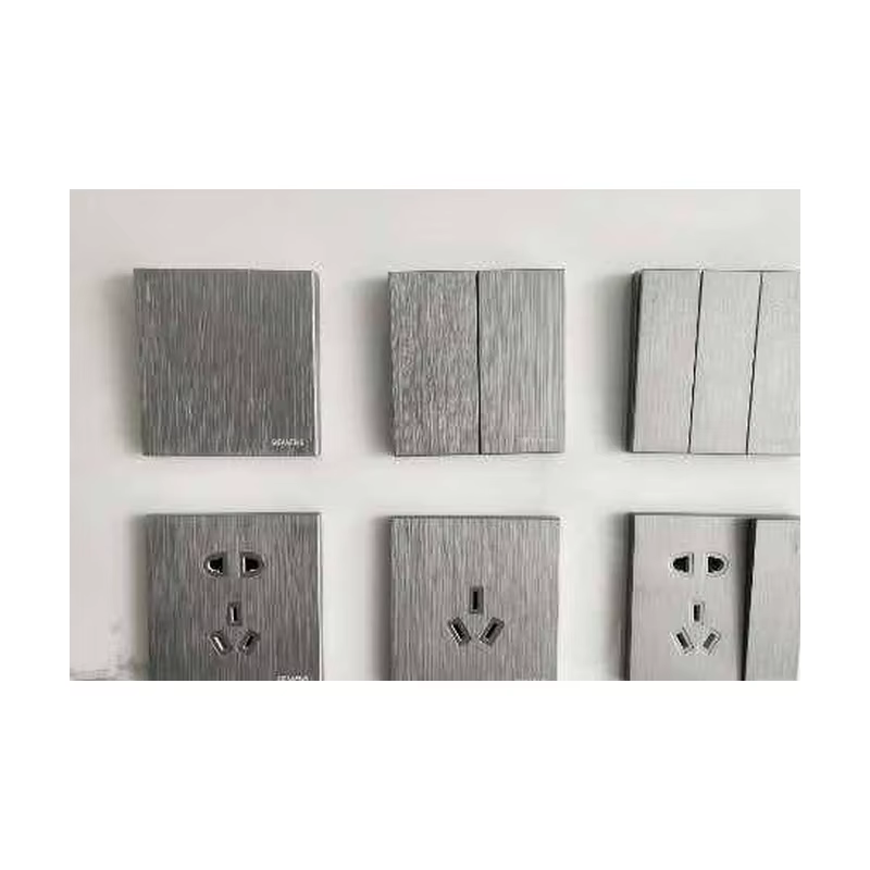  Brushed Grey 86-Type 2P+E 5-Pin Wall Power Socket Recessed Outlet