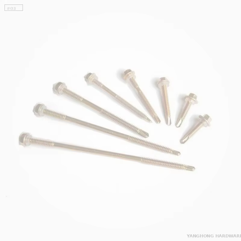 High-Strength Hex Flange Self-Tapping Screw with Yellow-Zinc Plating		