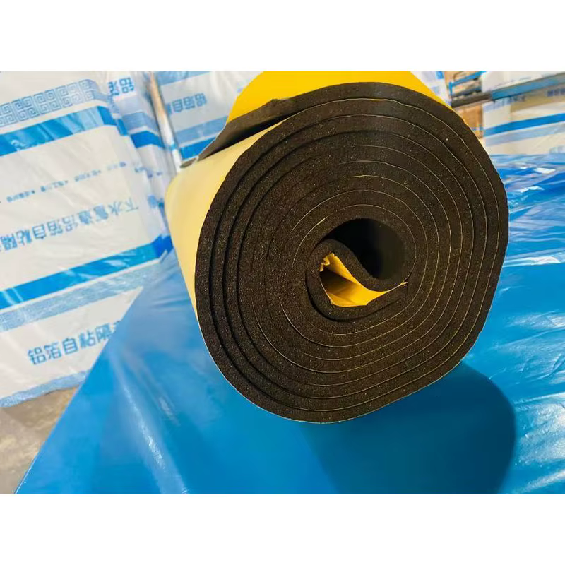 Aluminum-Foil Self-Adhesive Rubber Foam Insulation Roll for HVAC Pipe Duct Thermal Insulation Soundproof Fireproof	
