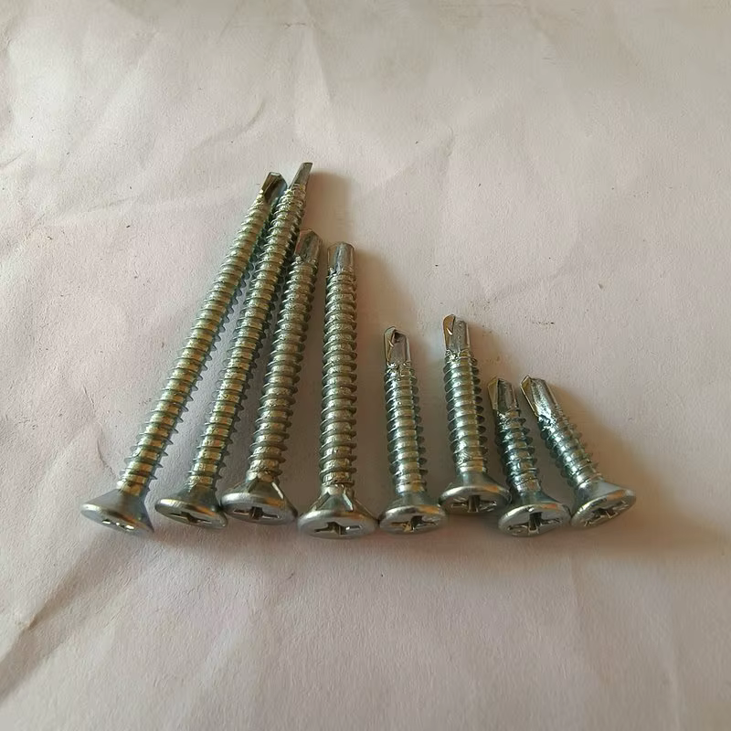 Drill tail self drilling screw, cross countersunk head self tapping screw, color steel tile, steel structure fixing use