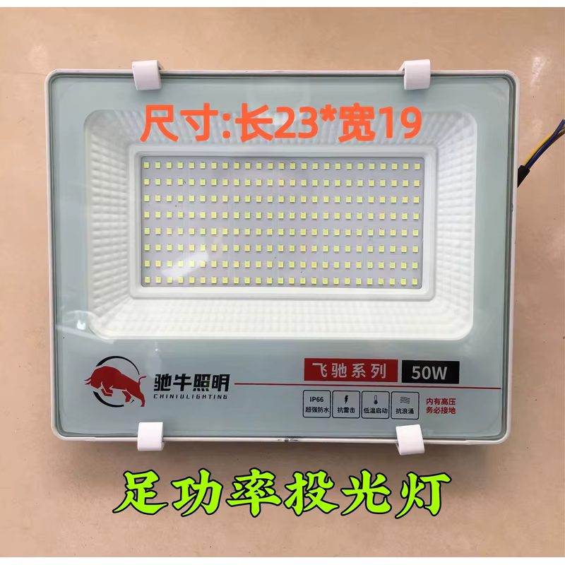 50W Chiniu Flying Series LED Floodlight IP66 Outdoor Waterproof 23x19cm
