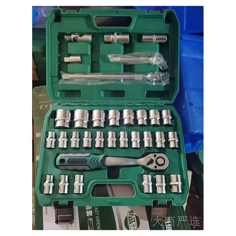 SATAOK 32-Piece Pearl Nickel Socket Wrench Set with 1/2 Inch Ratchet Wrench Pearl-Nickel Finish Tool Kit