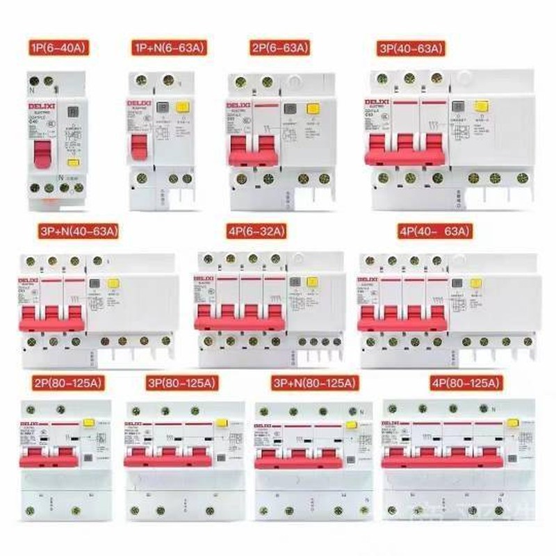 DELIXI Residual Current Circuit Breaker | 1P 2P 3P 4P Multi-Pole Leakage Protection Switch