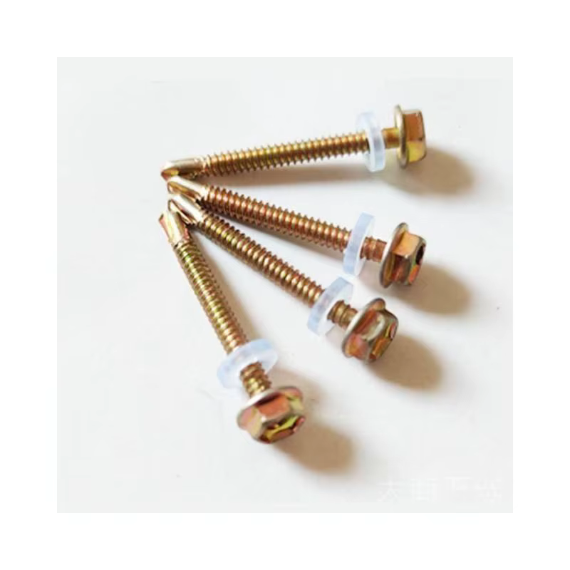 Kit de Tornillos Autorroscantes con Cabeza Hexagonal y Brida Galvanizados Amarillos ST3.5 ST4.2 ST4.8 ST5.5 ST6.3
