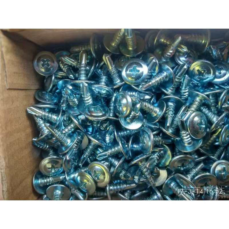 Kit de Tornillos Autorroscantes con Cabeza de Oblea Grande Cruz Galvanizados ST4.2 ST4.8 ST5.5 con Punta Perforadora
