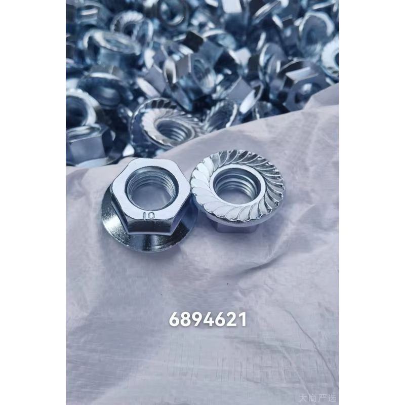 DIN 6923 Zinc Plated Serrated Flange Hex Nut for Steel Structures Anti-Loose One-Piece
