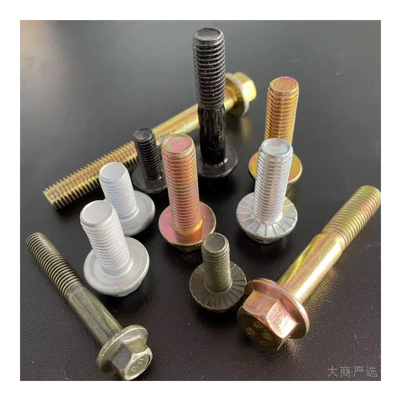 Liangqiang Grade 8.8 Hex Flange Bolts GB5789 Standard M6/M8/M10/M12 White Zinc/Color Zinc/Black Oxide Multiple Specifications