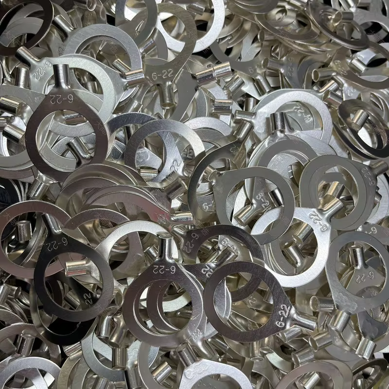 O-Type Ring Bare Lugs Copper Tinned Cold-Press Terminals Open-Barrel Wire Connectors