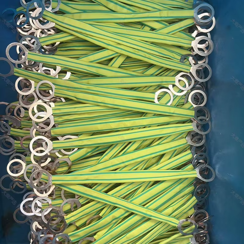 Yellow-Green Grounding Wire BVR Earthing Assembly O-Type Square Cold-Press Terminal Welded Sets
