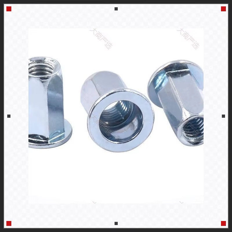 Flat head full hexagon rivet nut