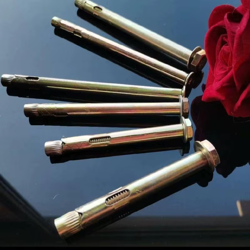 Floor expansion bolt brass cross groove countersunk wooden floor fixing component
