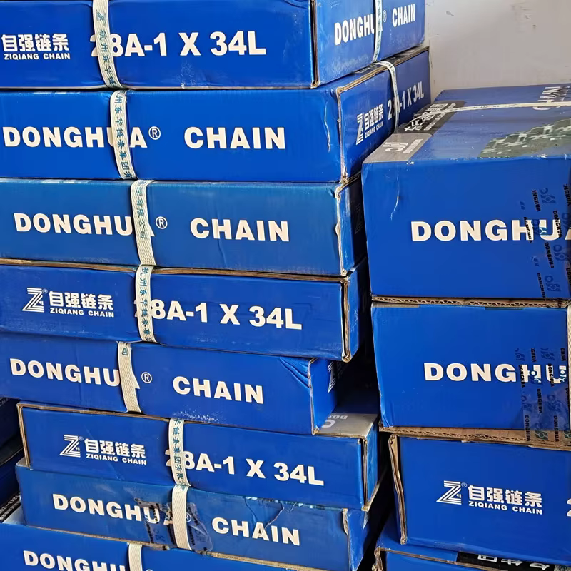 Donghua / cadena de rodillos de doble fila de marca de autosuficiencia 08b - 1 / 08b - 2 / 10B - 2 / 12A - 2 embalaje estándar de varias especificaciones GB / t1243 - 1997