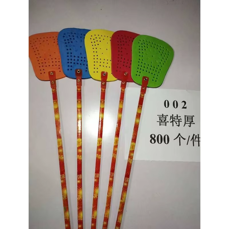 Plastic Fly Swatter, Multiple Colors Available, Mesh Surface, Long Handle Handheld, High Elasticity, For Home Kitchen Fly Killing