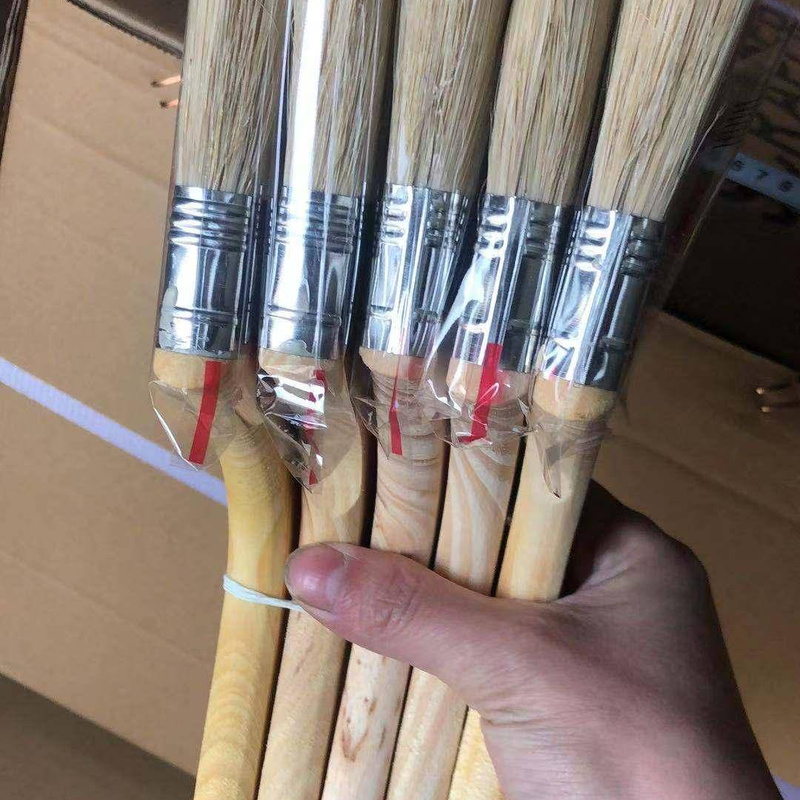 Jintai Thickened Paint Brush, Wooden Handle Bristle Brush, Coating Brush