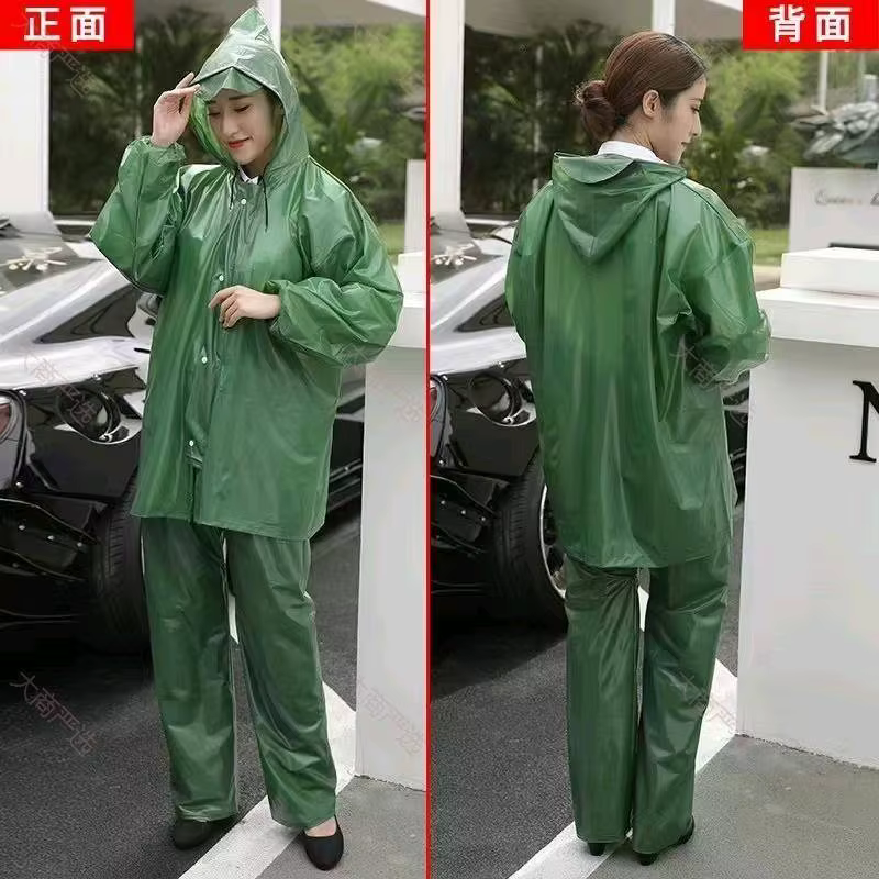 PVC Rubber Set Hooded Rain Suit