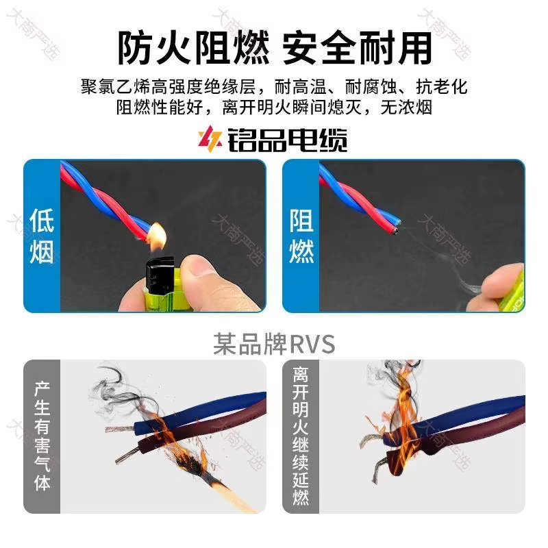Cable eléctrico Mingpin, cable trenzado RVS