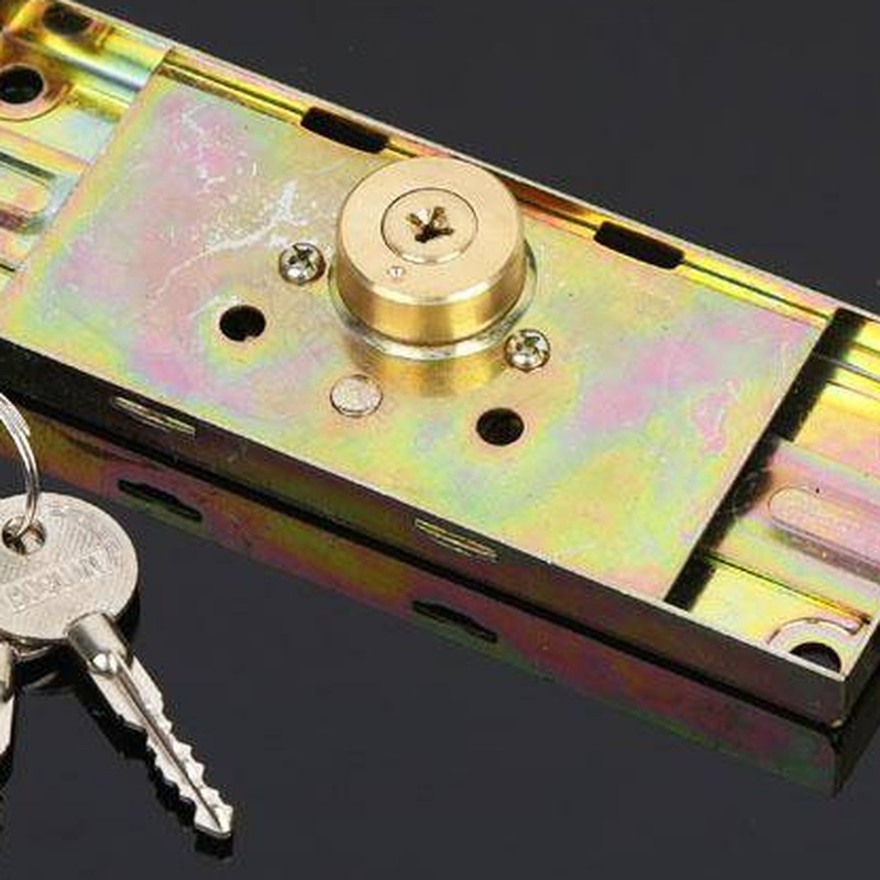 Yellow Galvanized Roller Shutter Bolt Lock with 3 computer keys