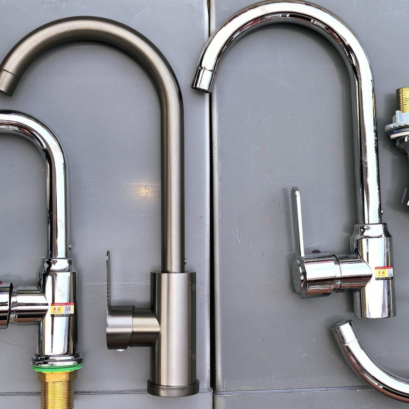 304 Stainless Steel Korean-Style Pagoda Spout Faucet / Gooseneck Wall Tap	