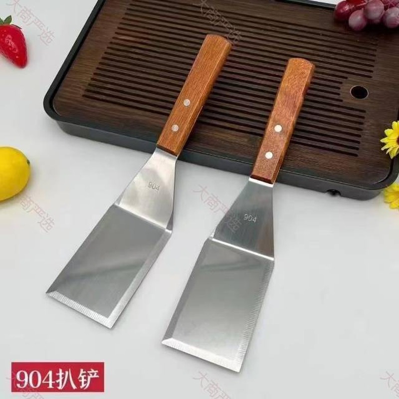 Stainless steel frying spatula
