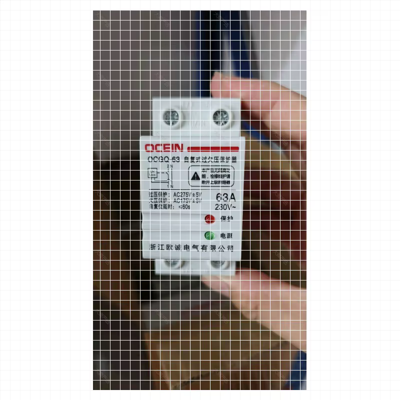 OCGQR-63 Self-Resetting Over/Under Voltage Protector 1P+N 63A	