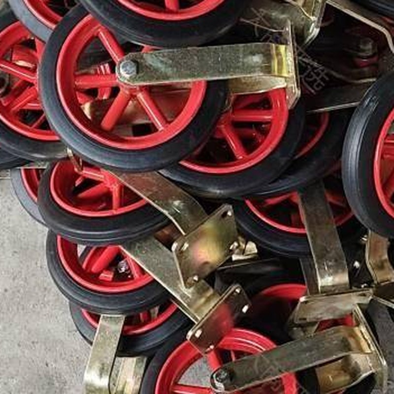 Pneumatic red rubber caster wheel
