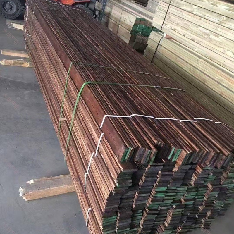 High-Temperature Charred Wood Dark Brown Carbonized Lumber for Landscaping Park Walkways	