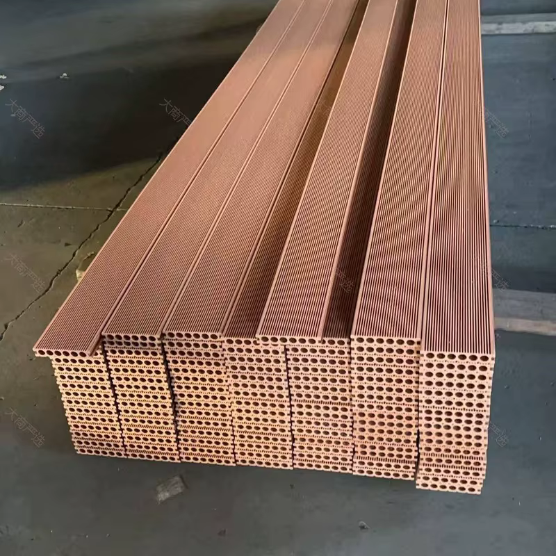 WPC Wood-Plastic Composite Decking Solid Square-Hole Interlocking Outdoor Balcony Garden Terrace Anti-Slip Flooring	