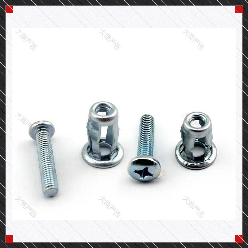 Blue-White Zinc Plated 4-Jaw Cage Nut	