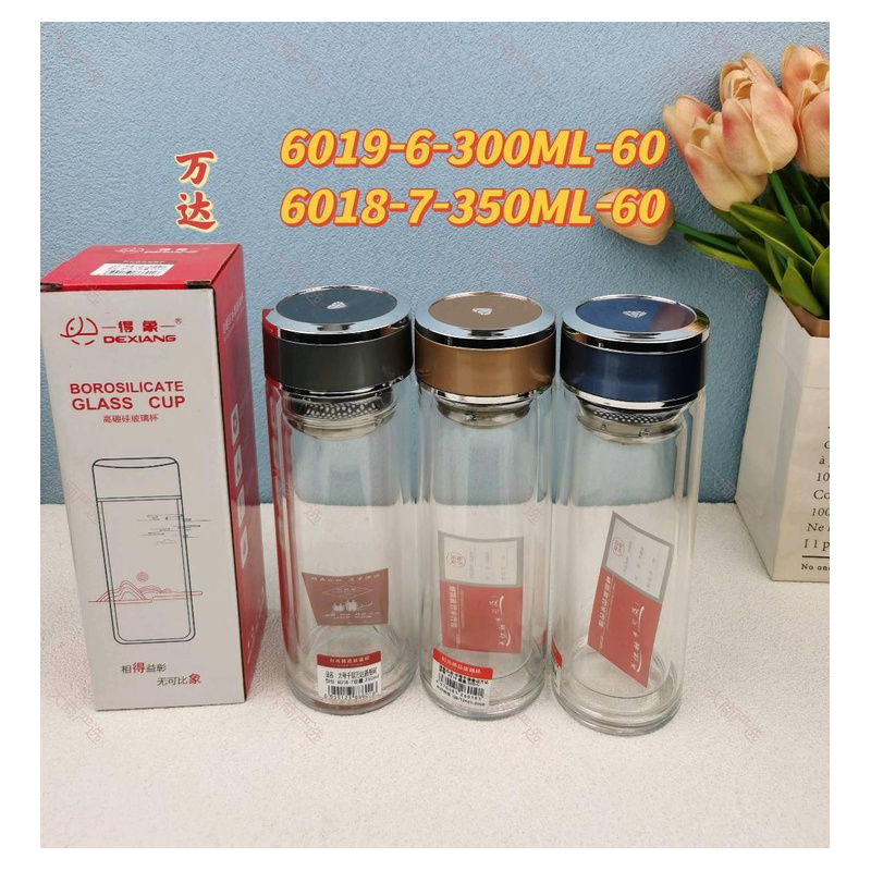 Shandong Dexian Factory Direct High Borosilicate Single Layer Straight Glass Cup Heat Resistant Explosion Proof Customizable LOGO In Stock	