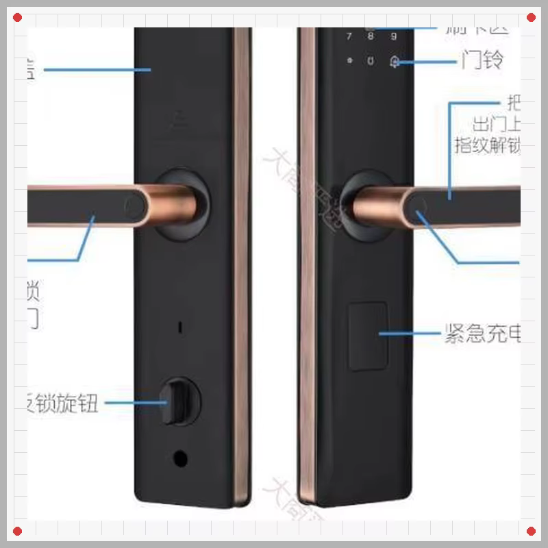 Smart Fingerprint Password Lock Z15 Antique Copper One-Grip Open Home Security Door Lock	