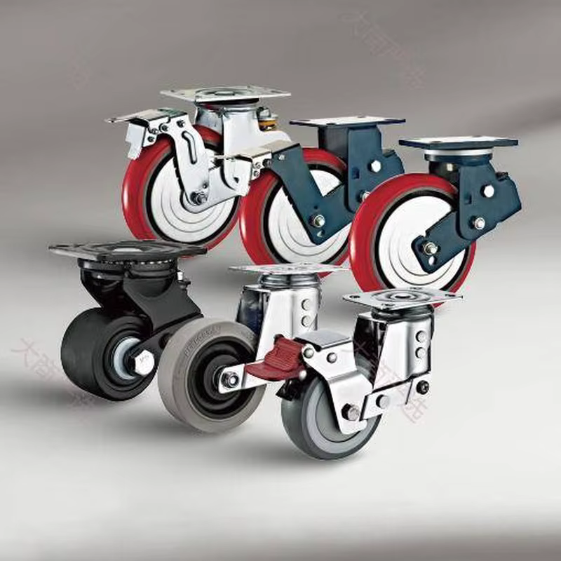 Heavy-Duty European Caster Footmaster Shock-Absorber Threaded Leveling	