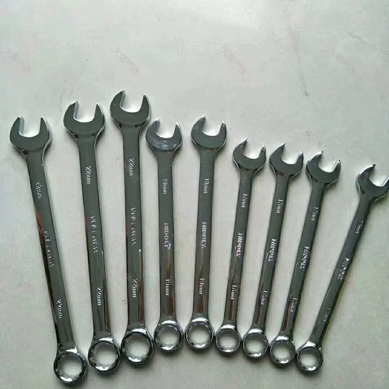 Mirror double headed dumb wrench, open-end wrench, fork wrench