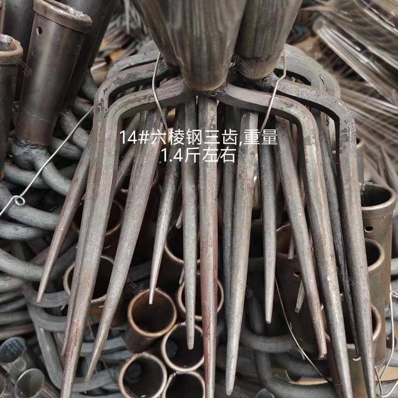 14 # hexagonal track steel three tooth grab hook
